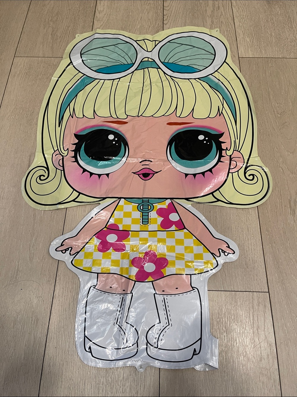 Cute Doll Beach Balloon - Yellow Floral Dress